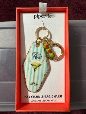 piper•k Tini Time! Blue & Green Key Chain & Bag Charm